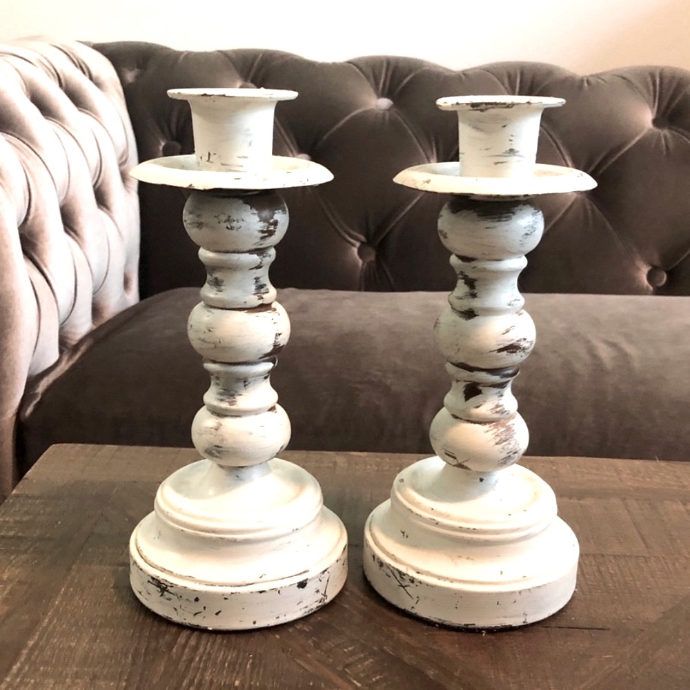 rustic candle holders